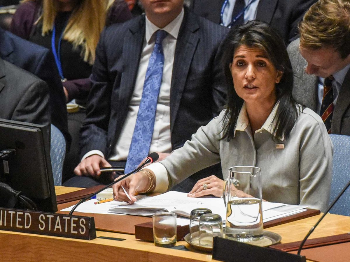 US Ambassador to the United Nations Nikki Haley.