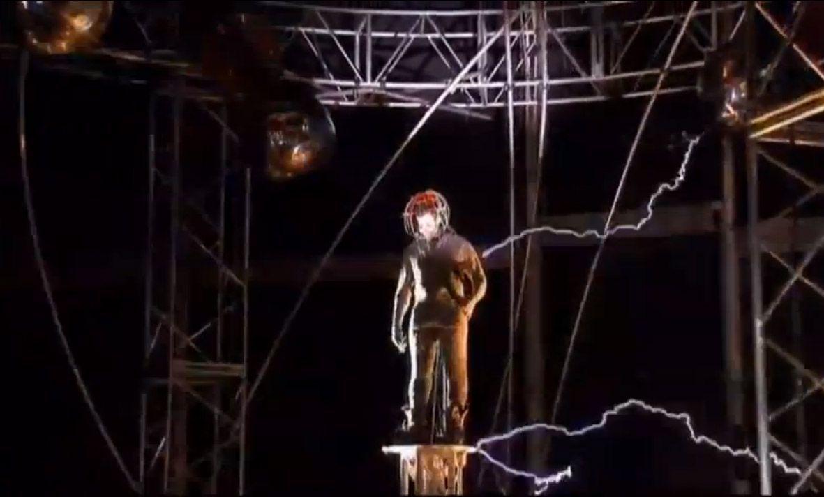 David Blaine performs one of his death-defying acts.