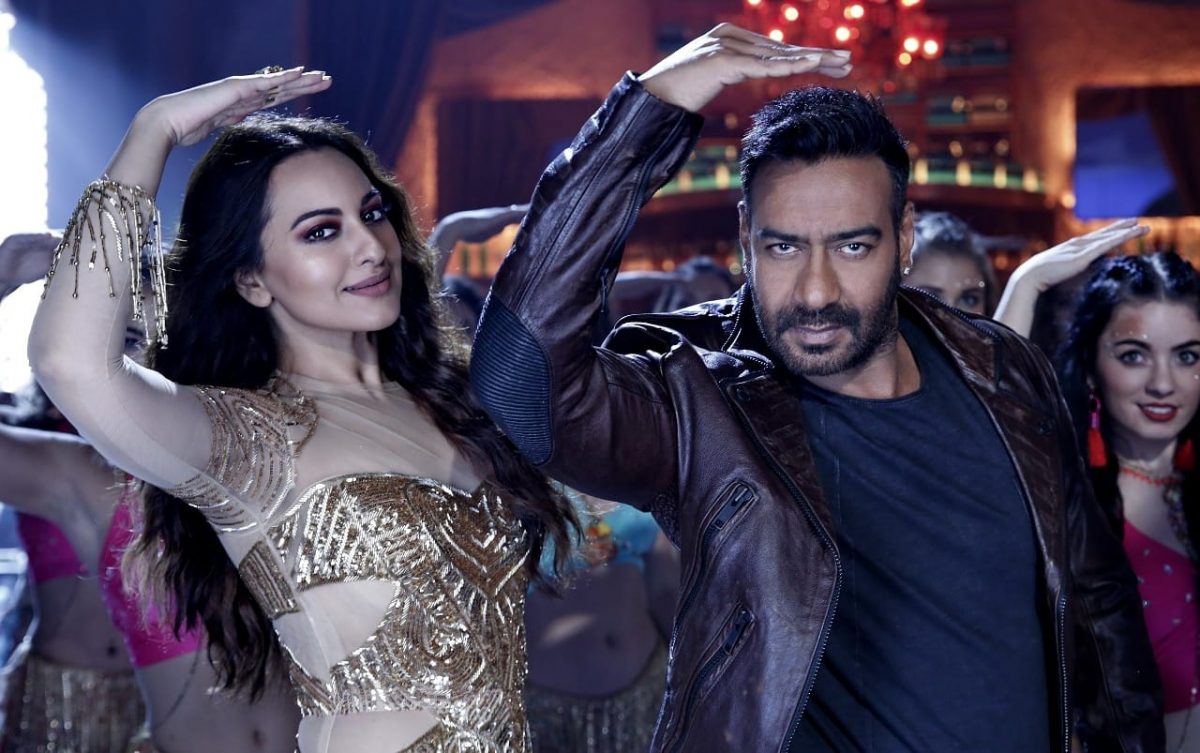 Sonakshi Sinha with Ajay Devgn, stars of the latest film Total Dhamaal, which isn't being released in Pakistan.