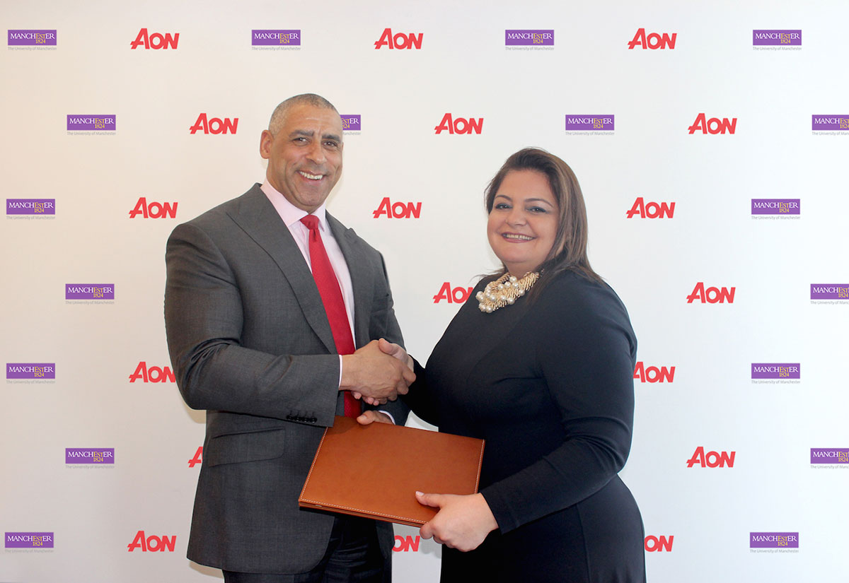 The University of Manchester Middle East Centre in Dubai and Aon, a leading global professional services firm providing a broad range of risk, retirement and health solutions, have signed a Memorandum of Understanding (MoU) designed to promote higher and professional education, research, practice development and professional networking in