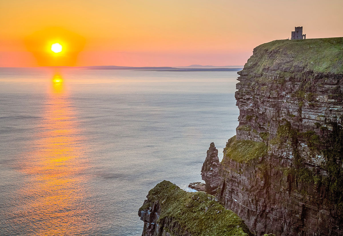 Cliffs of Moher is located at the southwestern edge of the Burren region in County Clare, Ireland