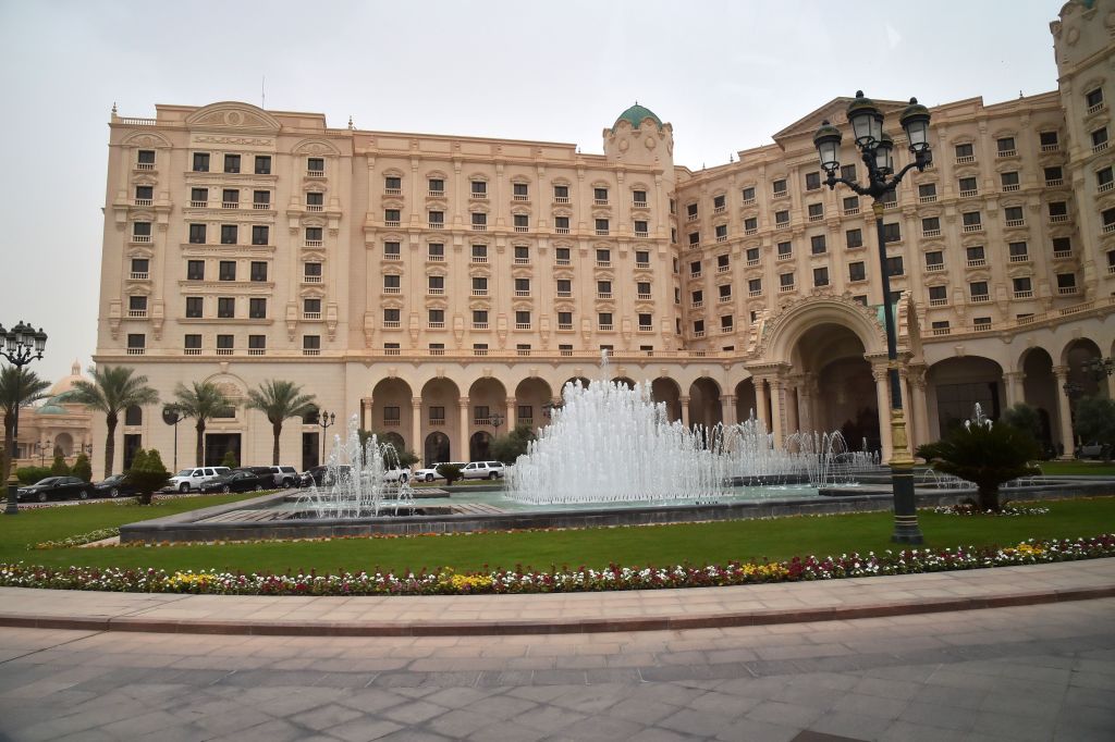 A picture of the RitzCarlton Hotel in RiyadhI which has morphed into a makeshift prison after the kingdom's unprecedented crackdown on the elite. (GIUSEPPE CACACE/AFP/Getty Images)