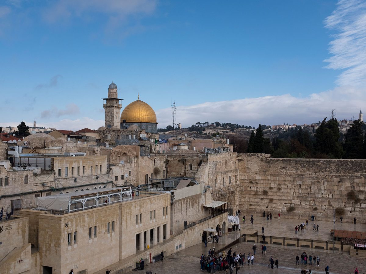 A view of the Western Wall and the golden Dome of the Rock Islamic shrine on December 6, 2017 in Jerusalem.