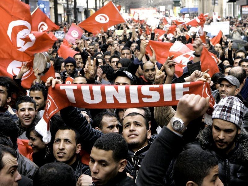 Flashback to the protests in Tunisia. (Getty Images)