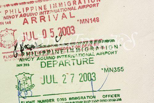 A visa stamp from the Philippines.