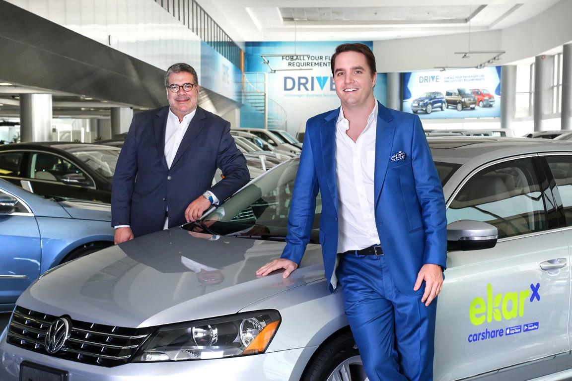 Thierry Seys, general manager Volkswagen, Al Nabooda Automobiles and Vilhelm Hedberg, CEO ekar Middle East.