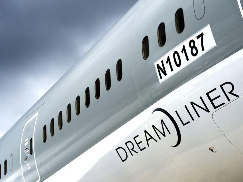 A Boeing 787 Dreamliner aircraft is pictured at the Farnborough International Airshow in Hampshire, southern England, on July 9, 2012. Boeing was set to steal a march over European rival Airbus at the Farnborough airshow which began on Monday, with the US planemaker expected to secure big orders for its new 737 MAX jet. (AFP/Getty Images)