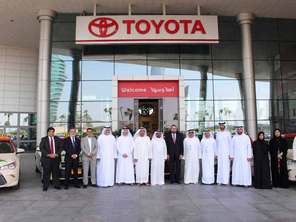 The new electric hybrid fleet of Toyota Camry was handed over to DTC at a special ceremony at the Al-Futtaim Motors Toyota headquarters in Dubai Festival City, and was attended by Mohammed Obaid AL Mulla, Board Member of the Board of Directors in RTA, Dr. Eng. Yousuf Al Ali, CEO of DTC, Saud Abbasi, Managing Director of Al-Futtaim Motors a