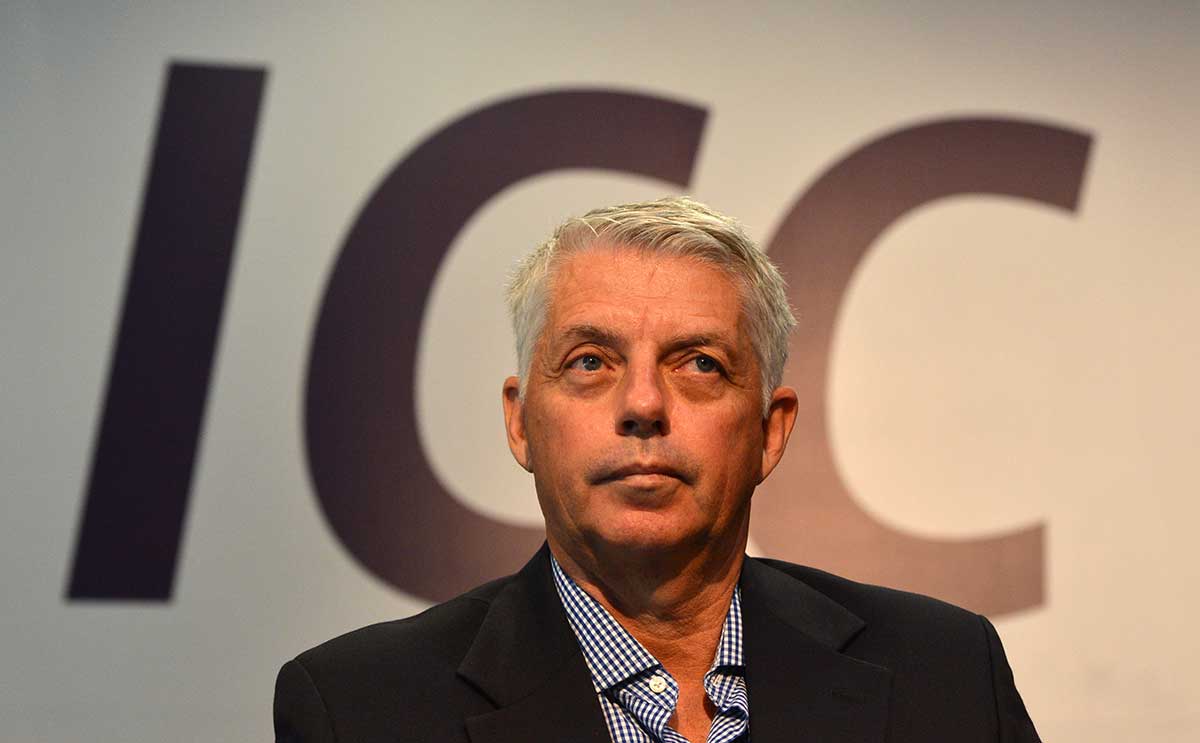 International Cricket Council (ICC) chief executive David Richardson looks on during a press conference at the International Cricket Council Head Office in Dubai on September 24, 2018.