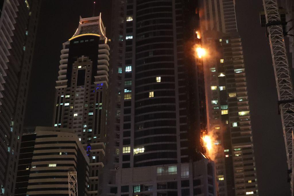 Fire is seen at the 1105 foot tall Torch tower skyscraper on August 4 2017 in Dubai   Photo: KARIM SAHIBAFPGetty Images