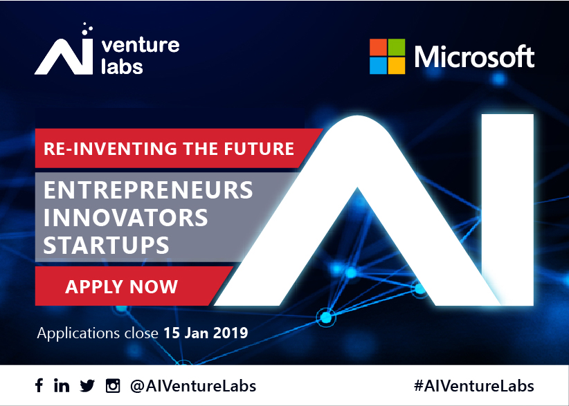 The AI Venture Labs accelerator, in partnership with Microsoft, is designed for pre-Series A, established and entreprise-ready startups solving problems in various industries and advancing the development of new technologies such as artificial intelligence.