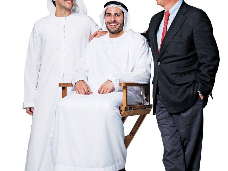 (From left) Image Nation Abu Dhabi head Mohammed Al Otaiba, chairman Mohammed Al Mubarak, and CEO Michael Garin