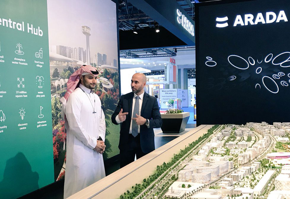 Arada vice chairman Prince Khaled bin Alwaleed bin Talal picturd with Arada CEO Ahmed Alkhoshaibi at Cityscape Global.