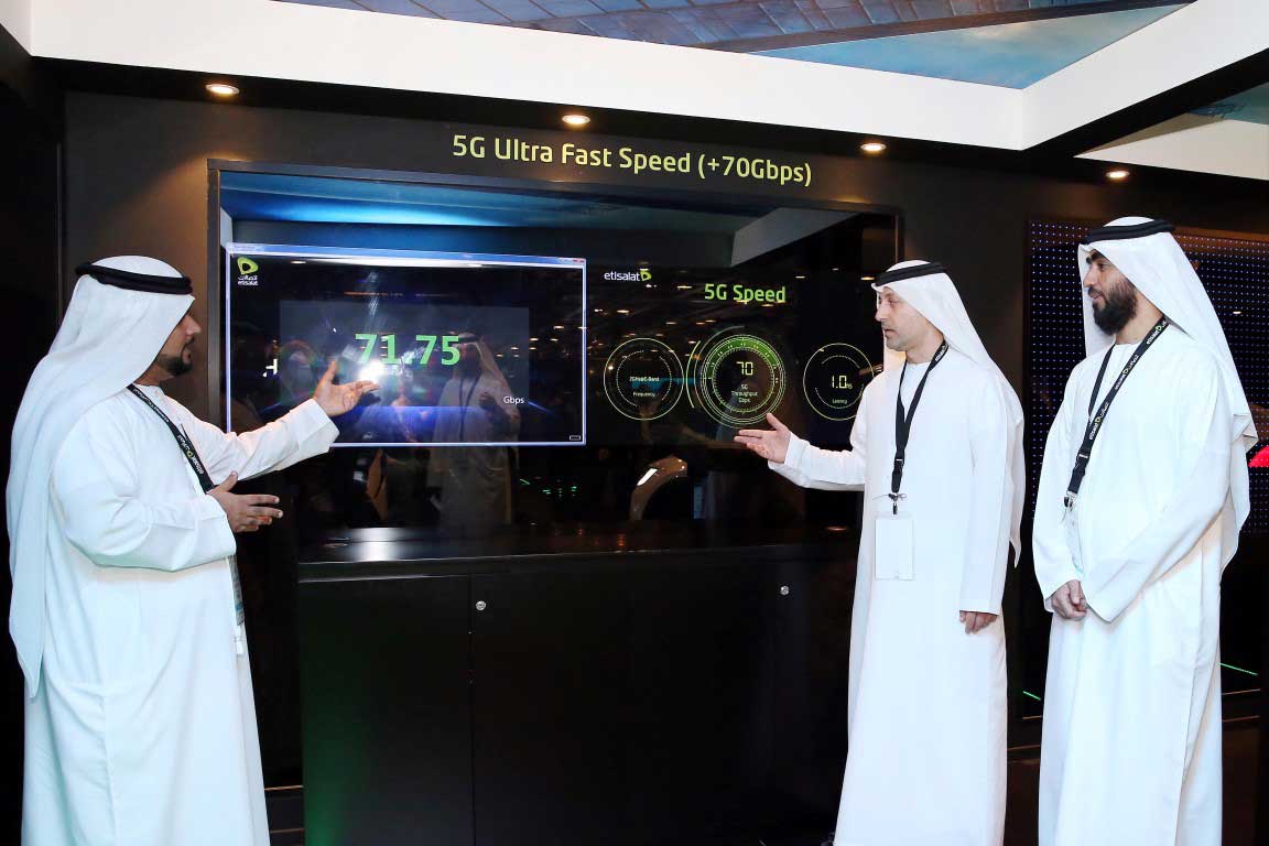 Etisalat broke world records for 5G internet speeds with a live trial at Gitex 2017.