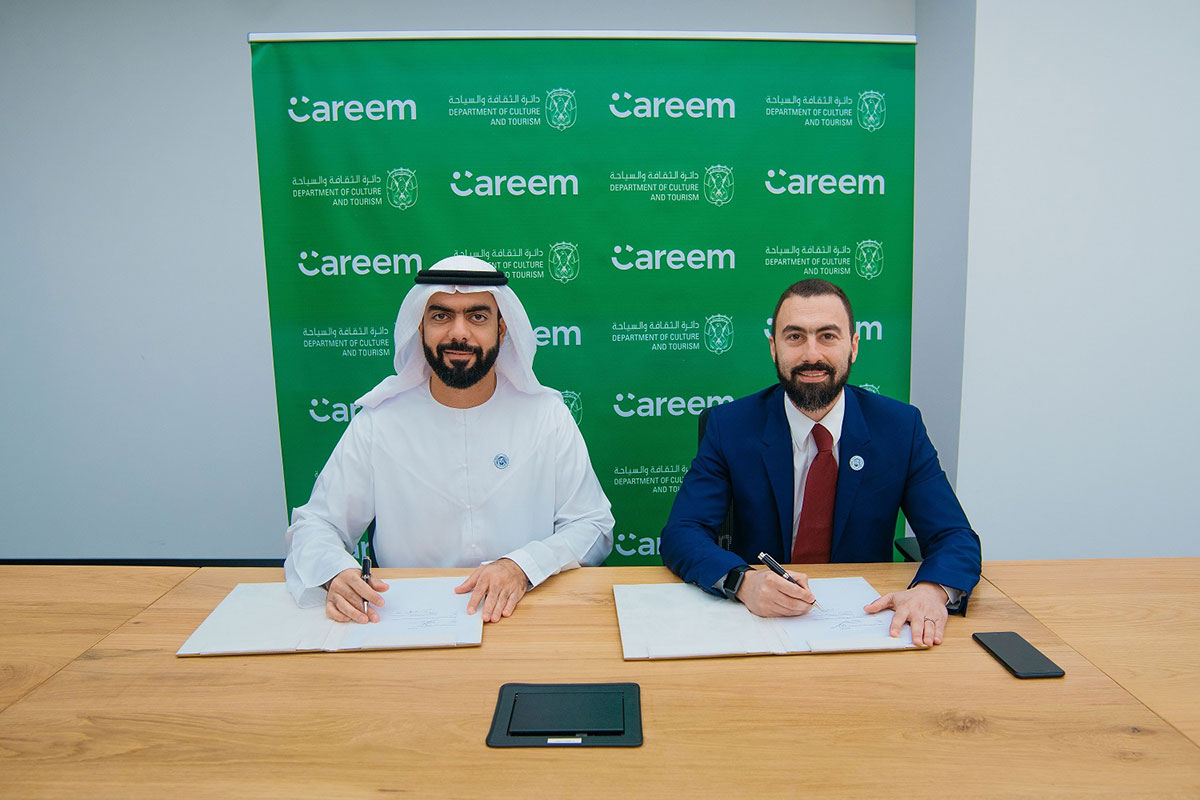 Department of Culture and Tourism – Abu Dhabi undersecretary Saif Saeed Ghobash and Careem GCC managing director Bassel Al Nahlaoui.