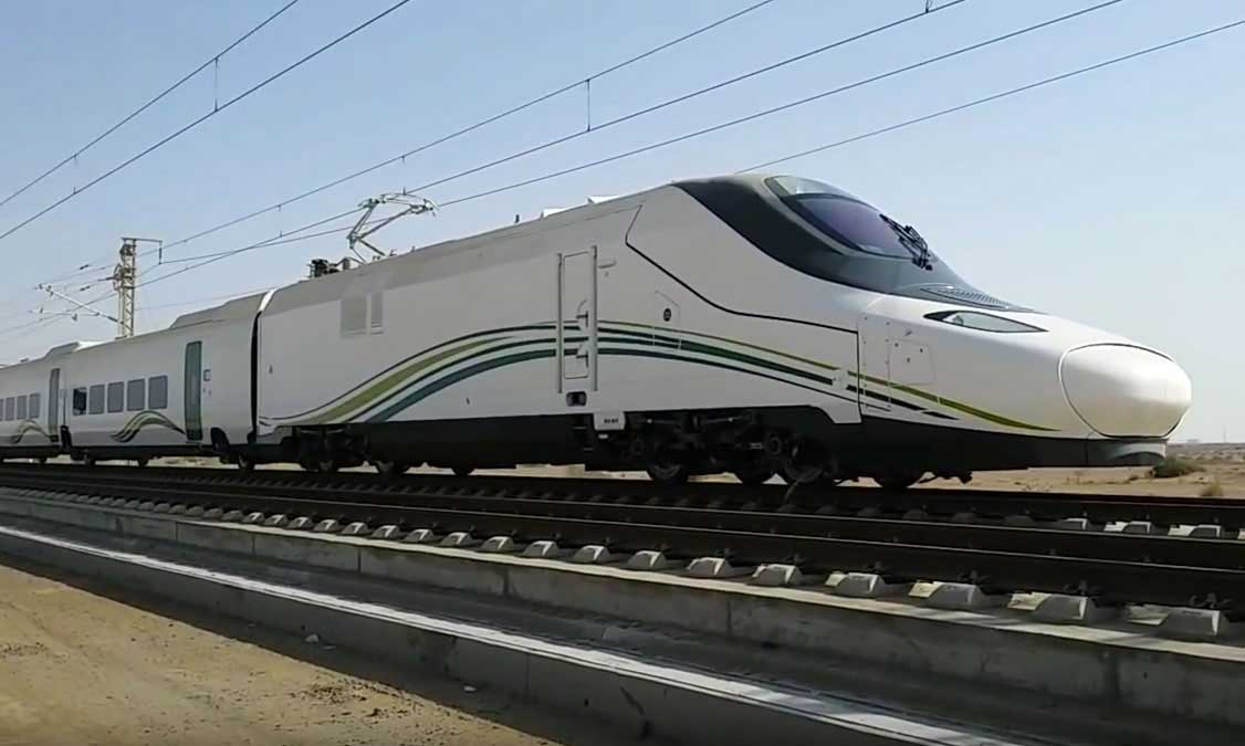 The 450 kilometre train line, which begins commercial operations next month, will have stations at Jeddah, King Abdul Aziz International Airport, and King Abdullah Economic City.