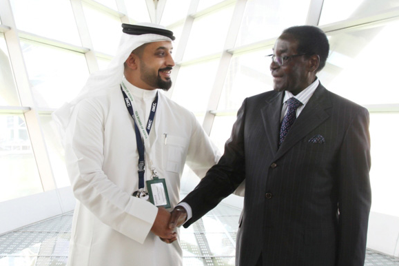 Ahmed Bin Sulayem, Executive Chairman, DMCC and His Excellency Cde. Robert Mugabe, President of the Republic of Zimbabwe in Dubai.