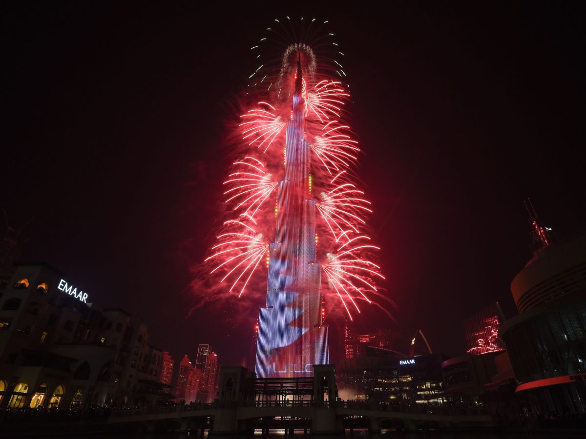 Those who wish to enjoy the fireworks in Downtown Dubai will need to be present in the area before 4pm when the Mohammed Bin Rashid Boulevard will close. Image: AFP/Getty Images