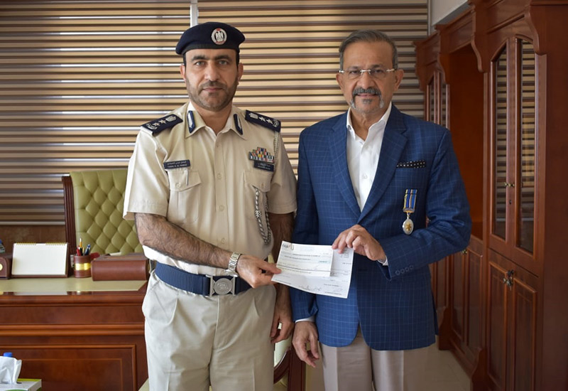 UAE-based Indian philanthropist Firoz Merchant pictured with Major-General-Mohamed-Saeed-Bakhit, Dubai Police.