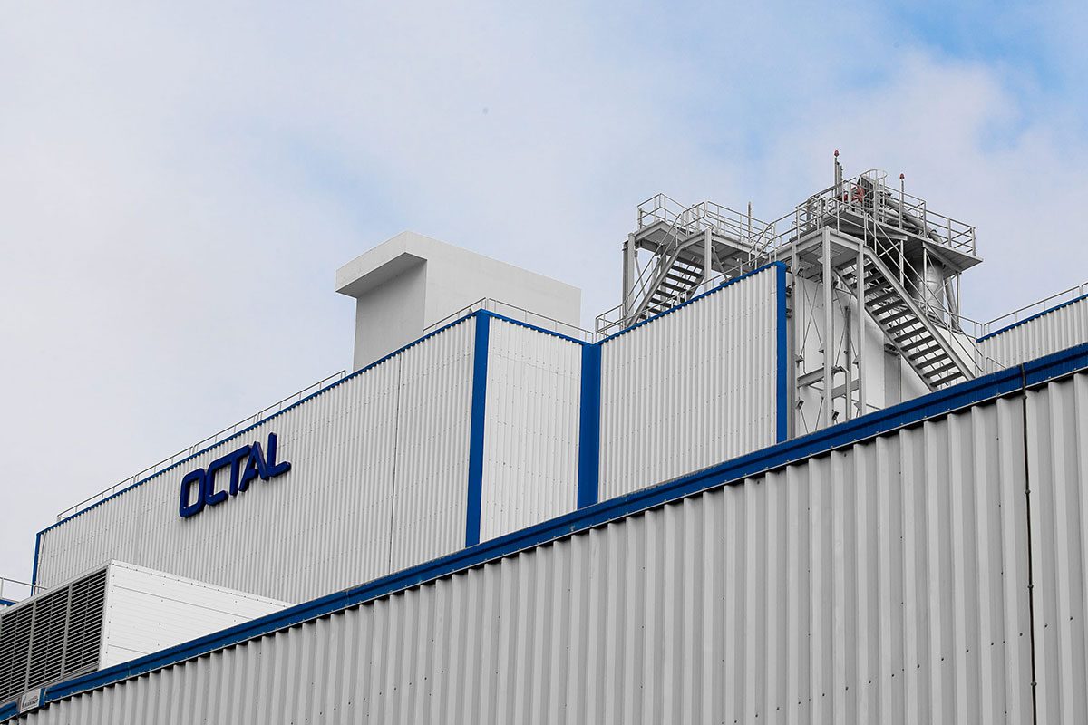 Octal produces polyethylene terephthalate, a type of plastic used to package food and consumer products.