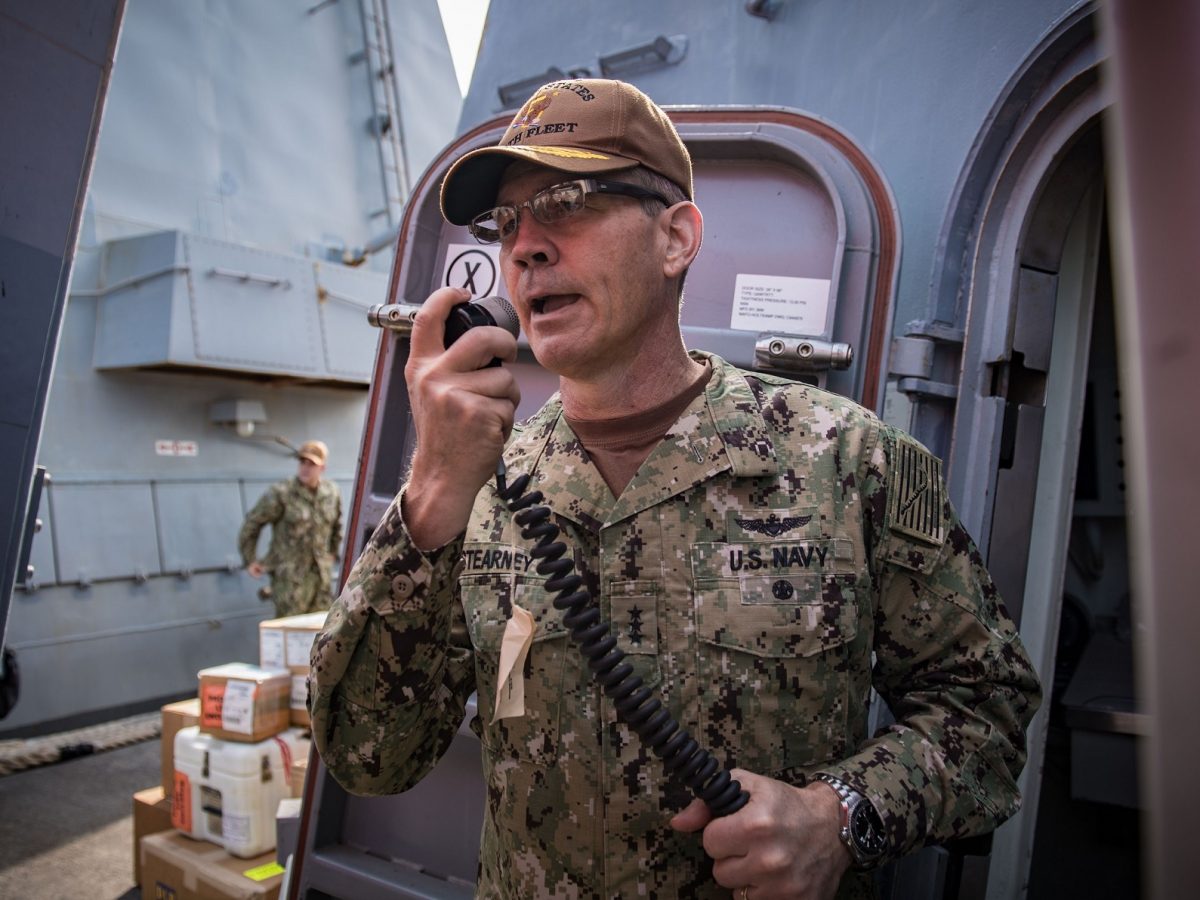 Vice Adm Scott Stearney commander of US Naval Forces Central Command US 5th Fleet and Combined Maritime Forces
Photo by Mass Communication Specialist 3rd Class Jonathan Clay