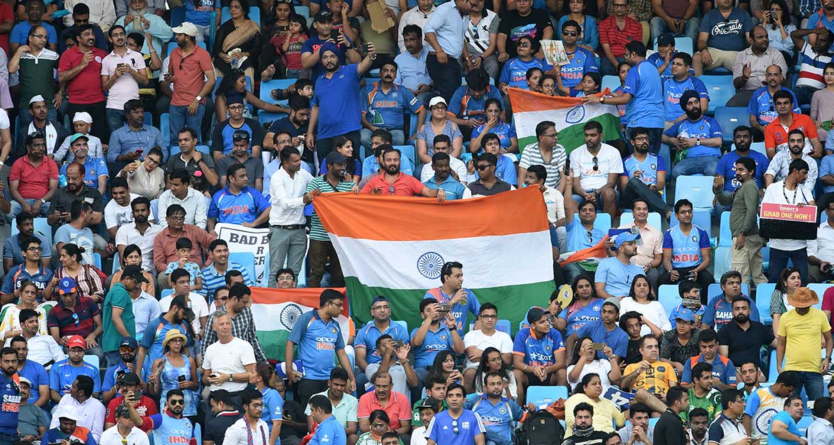 Indian cricket fans cheer in support of their national team during the Asia Cup. (ISHARA S. KODIKARA/AFP/Getty Images)