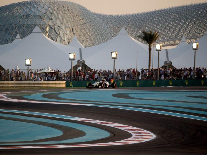 Force Indias Mexican driver Sergio Perez drives during the qualifying session at the Yas Marina circuit in Abu Dhabi in 2014. (AFP/Getty Images)