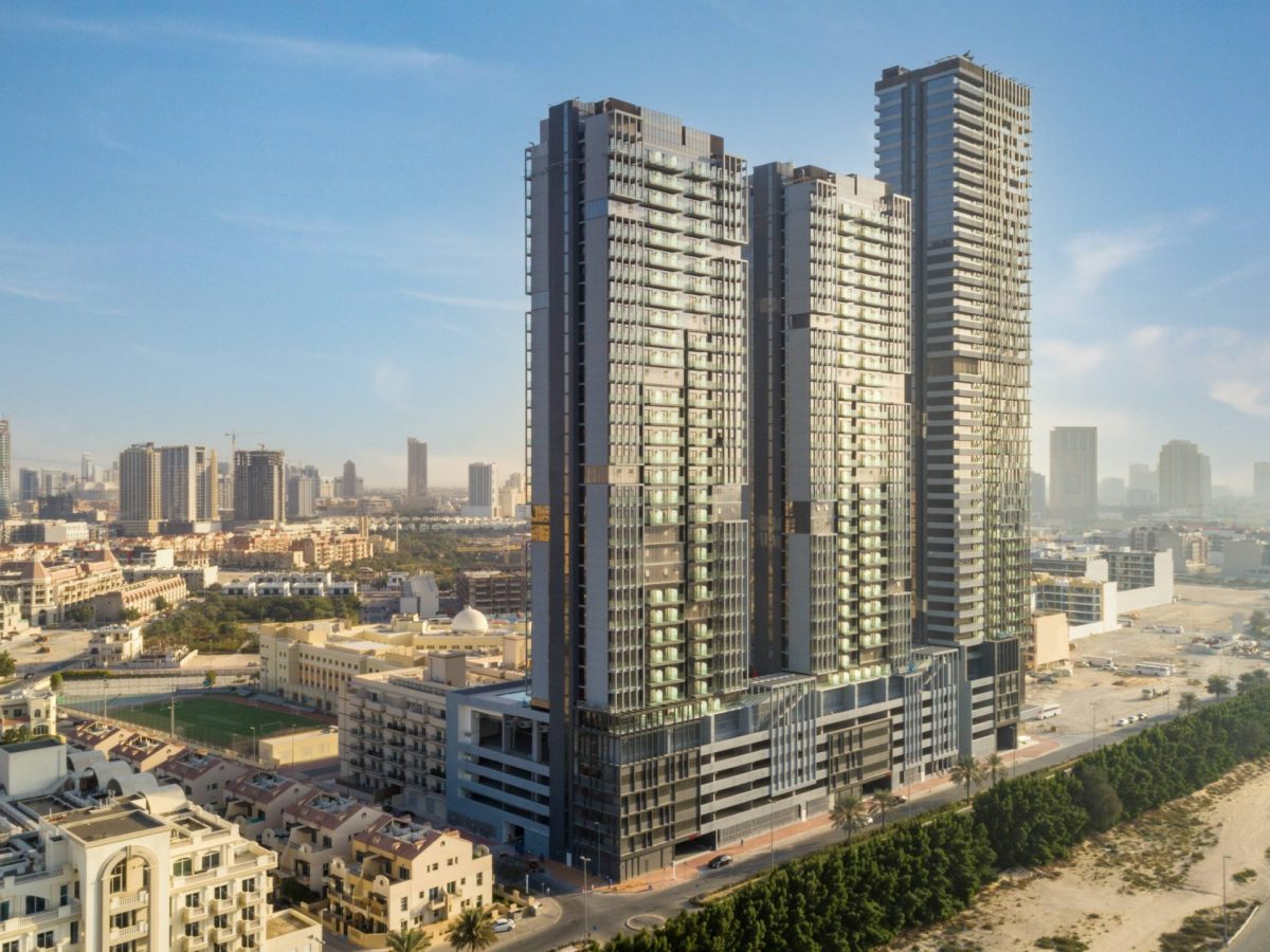 Bloom Towers consists of 944 apartments ranging from studios to three-bedroom homes in Jumeirah Village Circle