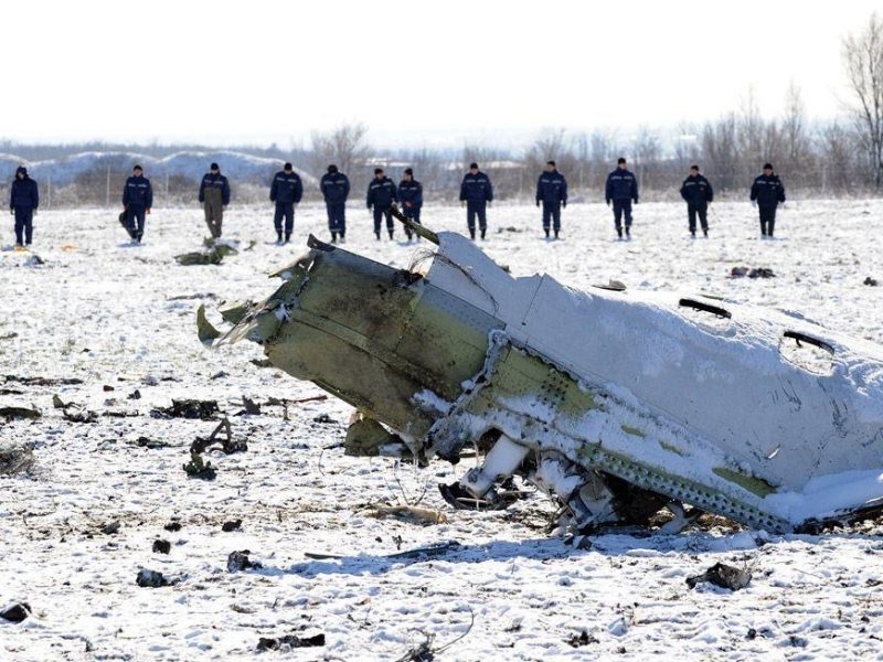 A Flydubai passenger Boeing jet crashed as it attempted to land in bad weather in southern Russia, killing all 62 people on board in the latest air disaster to hit the country. (STR/AFP/Getty Images)