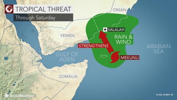 Cyclone Mekunu was the most intense storm ever recorded to make landfall on the Arabian Peninsula, recording 180 kmph winds and waves up to eight feet high.