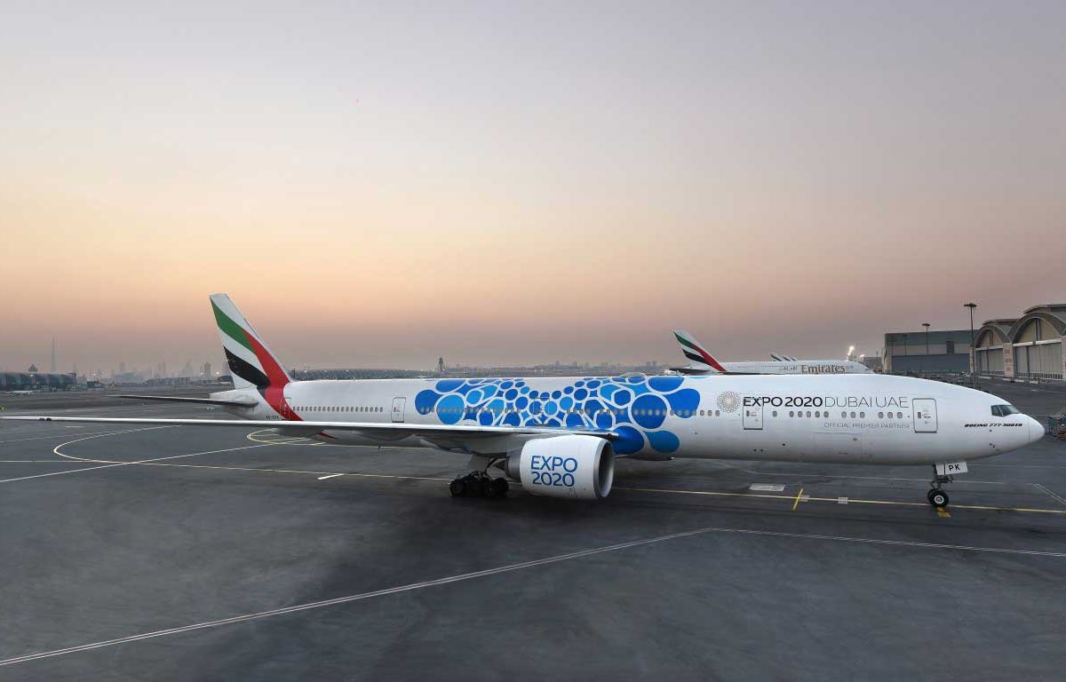 Emirates has revealed the first of 40 aircraft in its fleet to be emblazoned with a new design dedicated to Expo2020 Dubai.