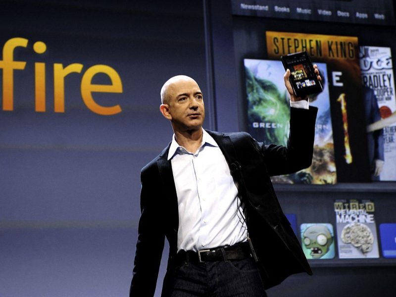 Amazon CEO Jeff Bezos unveiles the new Kindle Fire