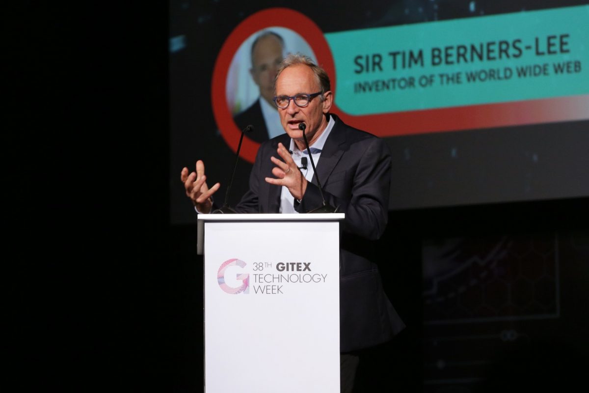 Sir Tim Berners-Lee outlined his vision to radically change the way the web operates today at Gitex Technology Week in Dubai.