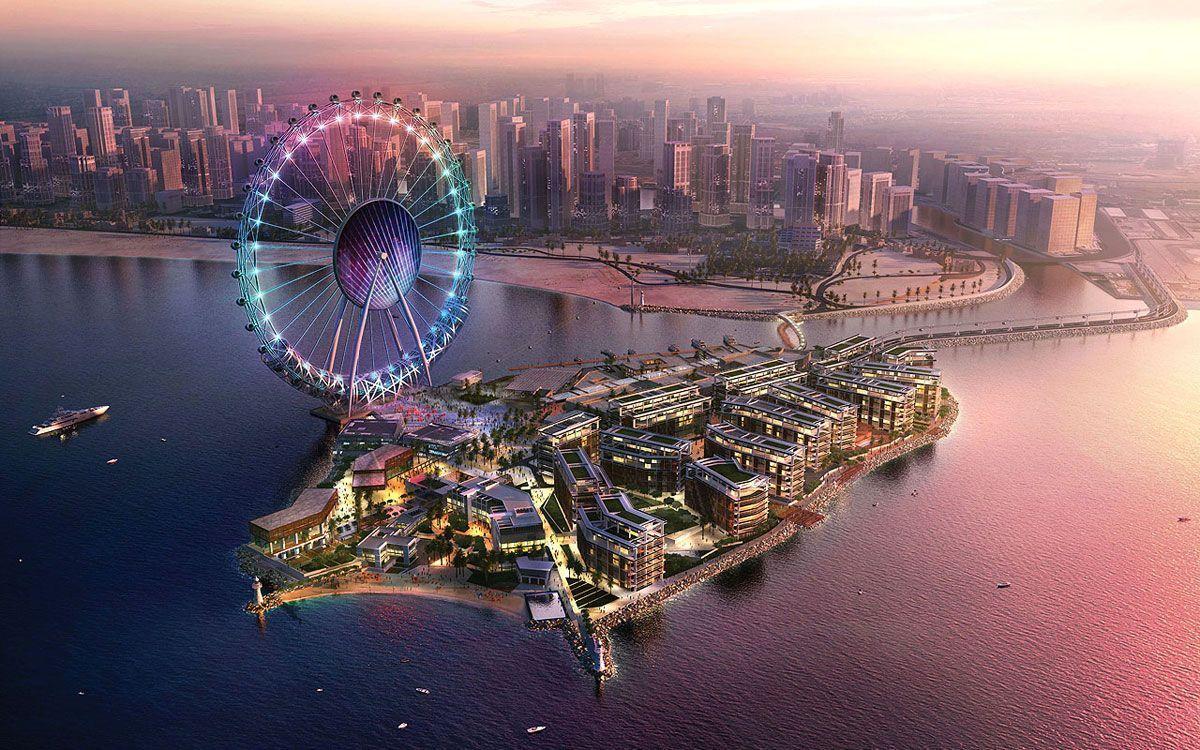 Ain Dubai, Dubai’s landmark observation wheel, serves as a centrepiece to the development.