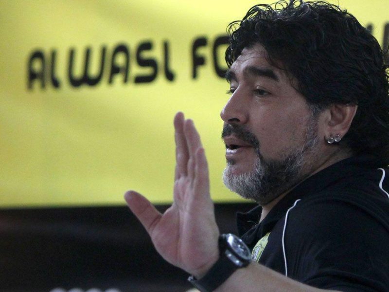 Argentine legend Diego Maradona, coach of Al Wasl. (AFP/Getty Images)