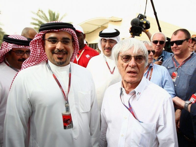 Prince Salman Bin Hamad Al Khalifa, Crown Prince of Bahrain, pictured with F1 supremo Bernie Ecclestone. (Getty Images)