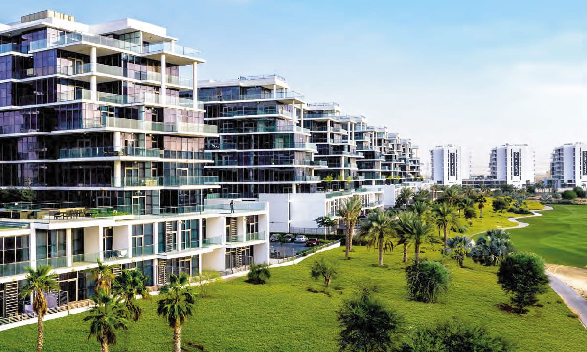 The apartment development offers views of Damac Hills’ 7,300-yard golf course and direct access to nearly four million square feet of private green parkland and holistic health facilities.