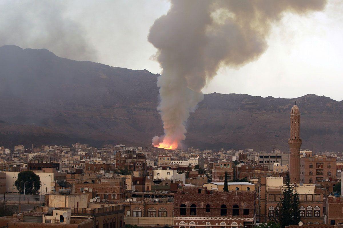 Saudi-led air strikes hit military bases in Yemen - Arabian Business ...