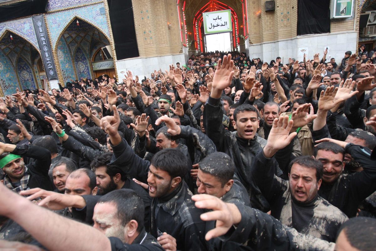 Shiite Muslim pilgrims take part in ceremonial rituals on January 25 in Karbala. Hundreds of thousands of pilgrims gathered in the city to commemorate Arbaeen, which marks the end of a 40 day mourning period for Imam Hussein (Getty Images)