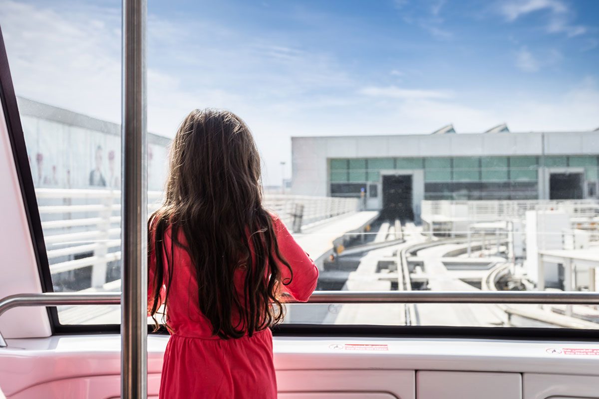 The $1.2 billion Concourse D is linked to Terminal 1 by an airport train.