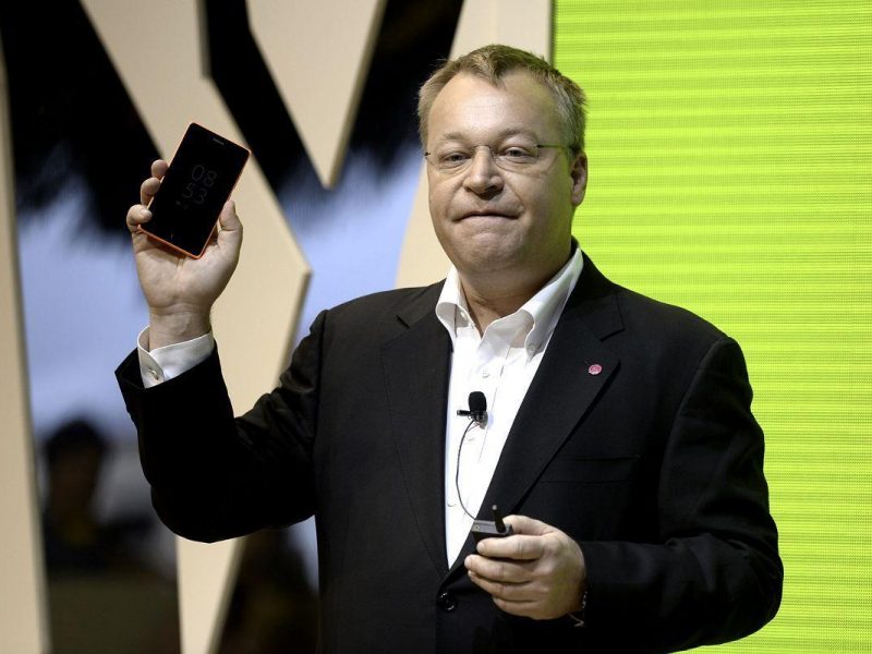 Nokia Chief Executive Stephen Elop presents the new Nokia X at the Mobile World Congress in Barcelona. (Getty Images)