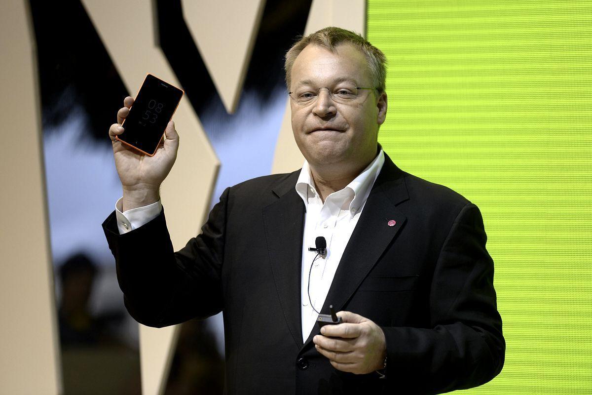 Nokia Chief Executive Stephen Elop presents the new Nokia X at the Mobile World Congress in Barcelona. (Getty Images)