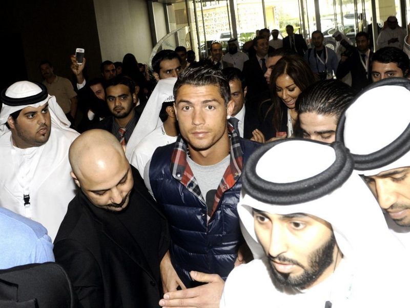 Real Madrids Cristiano Ronaldo arrives on December 28, 2011, to attend the Sixth International Sports Council Conference in Dubai. Held under the patronage of Sheikh Hamdan bin Mohammed bin Rashid al-Maktoum, the Crown Prince of Dubai and Chairman of the Dubai Sports Council, the two-day event will discuss topics related to Football Compan