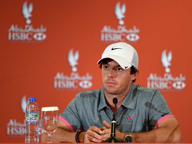 Rory McIlroy of Northern Ireland during a press conference prior to the start of the Abu Dhabi HSBC Golf Championship at the Abu Dhabi Golf Club. (Getty Images)