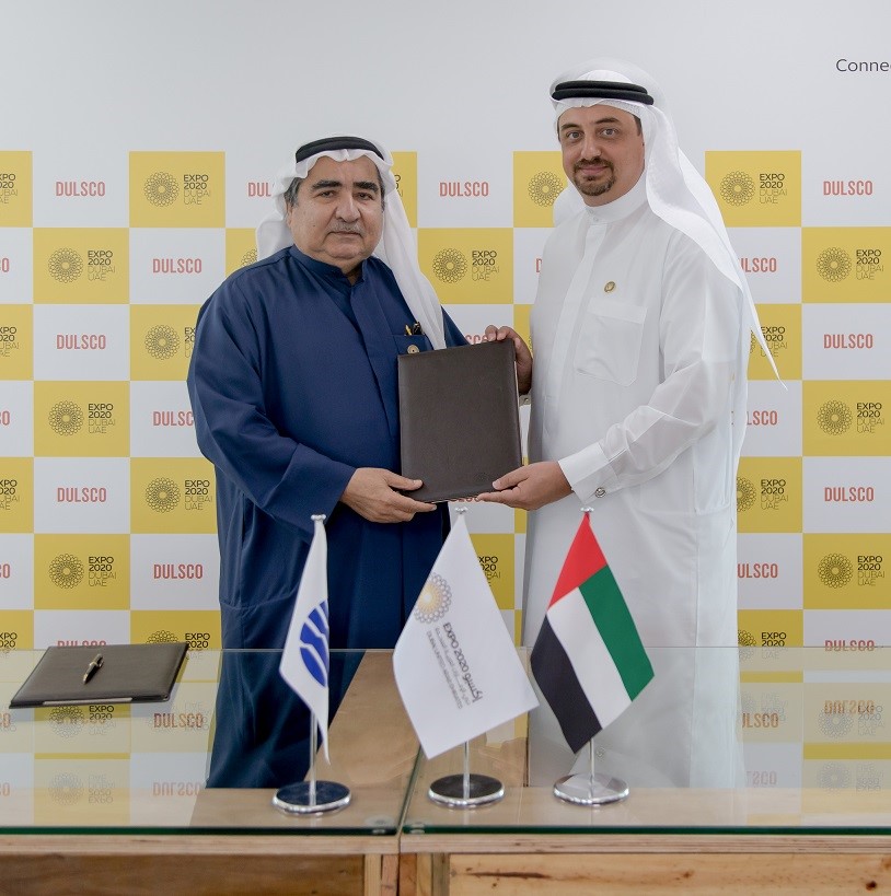 Najeeb Mohammed Al Ali, executive director, Dubai Expo 2020 Bureau, welcomed Abdulaziz Mohammed Khan Abdullah, chairman, Dulsco, to Expo 2020 for the official signing ceremony.