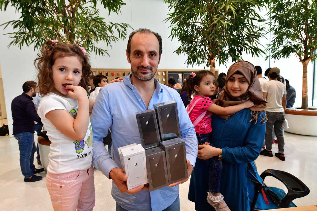 Apple enthusiast Ibrahim Al Shamsi, bought 12 iPhones as gifts for his family at The Dubai Mall store. 
Photo: GIUSEPPE CACACE/AFP/Getty Images.