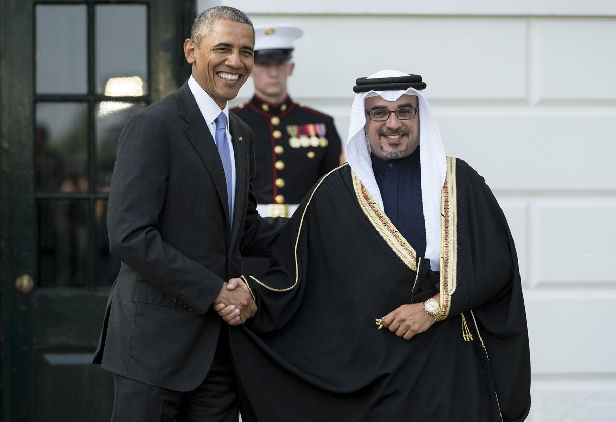 US President Barack Obama with Bahraini Crown Prince Salman bin Hamad al-Khalifa at the White House in Washington, DC. (Getty Images - for illustrative purposes only)