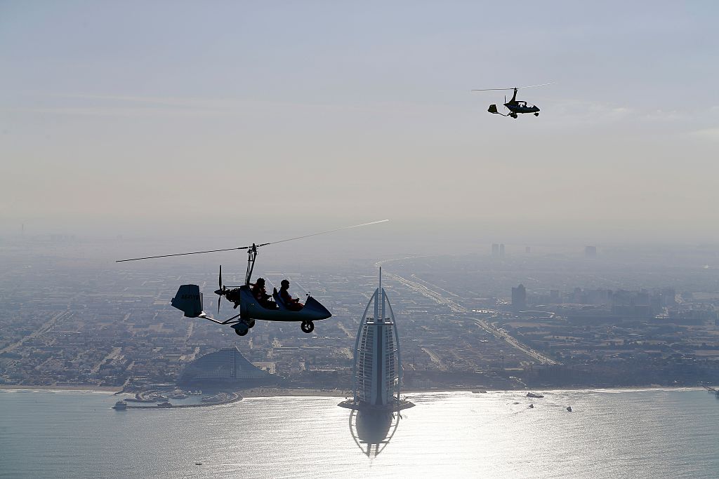 Gyrocopters fly over the Gulf Emirate of Dubai during the World Air Games 2015 on December 9 2015. Photo for illustration purposes.
Photo: KARIM SAHIBAFPGetty Images