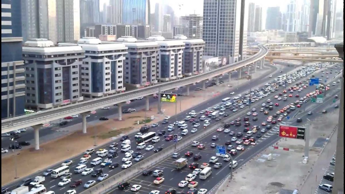 Traffic on Dubai's main highway, the Sheikh Zayed Road.