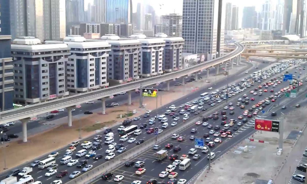 Traffic on Dubai's main highway, the Sheikh Zayed Road.